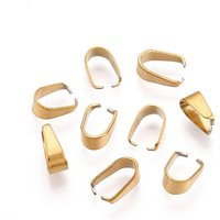 Bails Snap-on en Acier Inoxydable 304 avec Plaquage en Or 18K