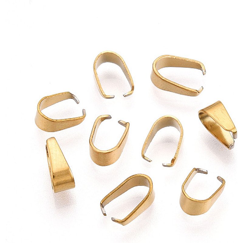 Bails Snap-on en Acier Inoxydable 304 avec Plaquage en Or 18K — Accessoires pour bijoux