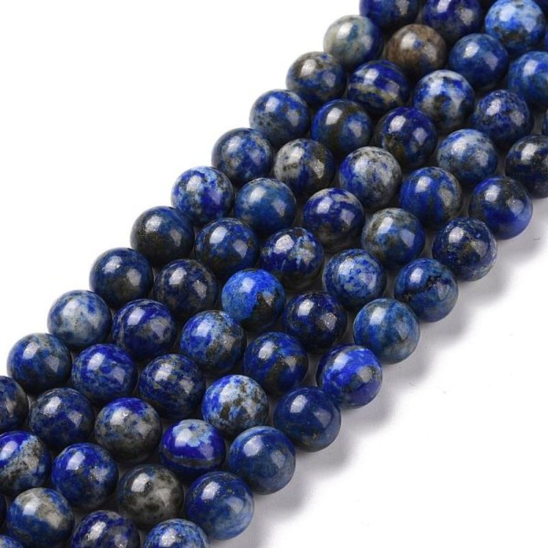 Fils de perles de lapis lazuli naturel, rond, 8mm, 15 pouces — Perles à bijoux