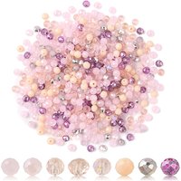500 Pcs Perles en Verre Opaque Électroplaquées, Rondelle, Rose, 4x3mm — Perles à bijoux