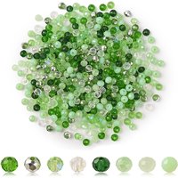 500Pcs Perles en Verre Opaque Électroplaquées, Vert, 4x3mm, Trou de 0.4mm — Perles à bijoux