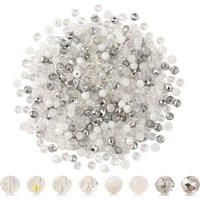 500 Pcs Perles en Verre Opaque Électroplaquées, Rondelle, Blanches, 4x3mm