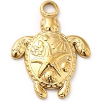Pendentif en Acier Inoxydable 201 avec Tortue et Étoile de Mer — Breloques et pendentifs
