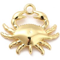 Rack Plating Crab Charm Pendant, 18K Gold Plated, Cadmium & Lead Free — Charms & Pendants