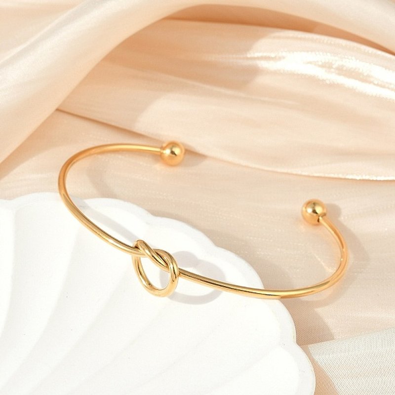 Ion Plating 304 Stainless Steel Knot Cuff Bangles for Women — Bracelet Women