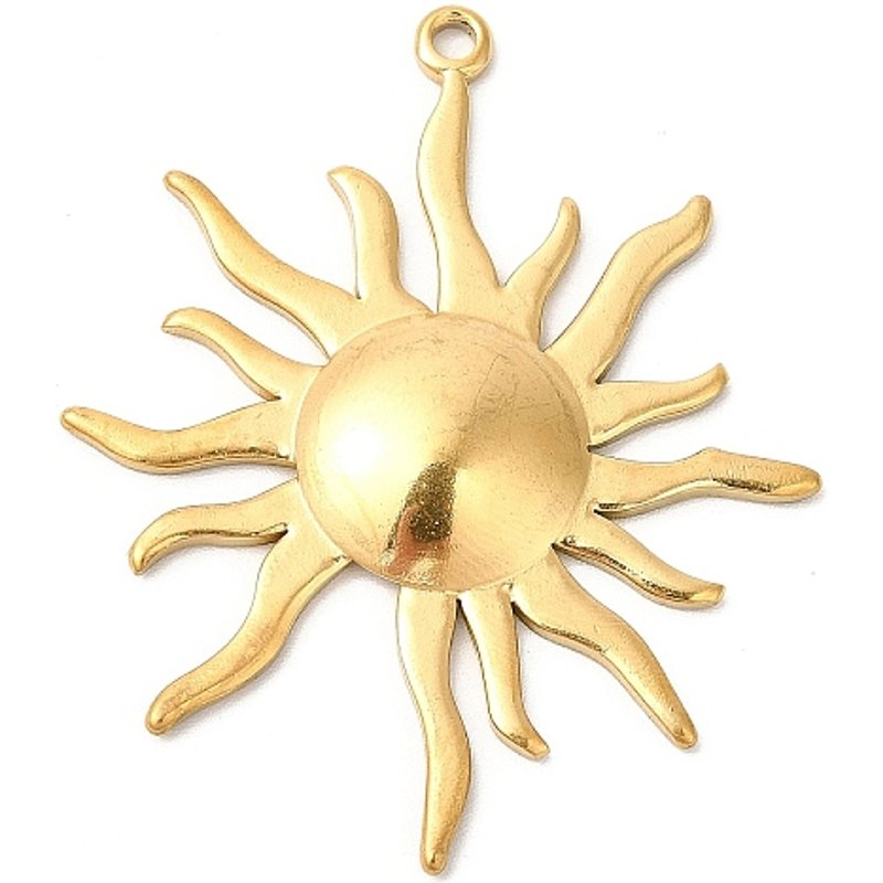 Pendentifs en acier inoxydable 304, charme soleil, plaqué or 18K — Breloques et pendentifs