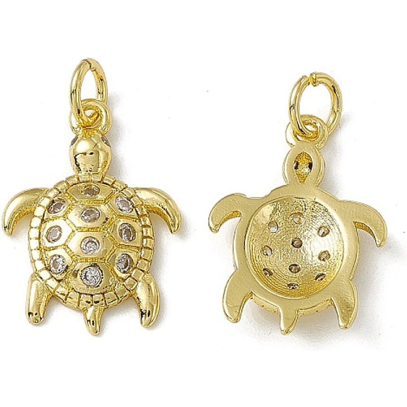 Pendentif en forme de tortue de mer Rack Plating, plaqué or 18K — Breloques et pendentifs