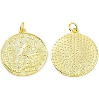 Rack Plating Brass Pendant with Puerto Rico Design and Jump Ring — Charms & Pendants