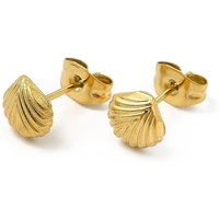 Ion Plating 304 Stainless Steel Shell Shape Stud Earrings