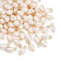 Grade B Natural Cultured Freshwater Pearl Charms with Jump Rings