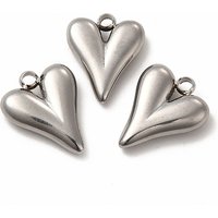 Non-Tarnish 304 Stainless Steel Heart Charm Pendant