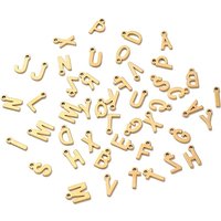 Charms en acier inoxydable 304, plaqué or 18K, A-Z — Breloques et pendentifs
