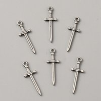 304 Stainless Steel Sword Charm Pendant with 2.2mm Hole
