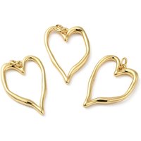 Charmant Pendentif Coeur Creux, Plaqué Or 18K Rack Plating — Breloques et pendentifs