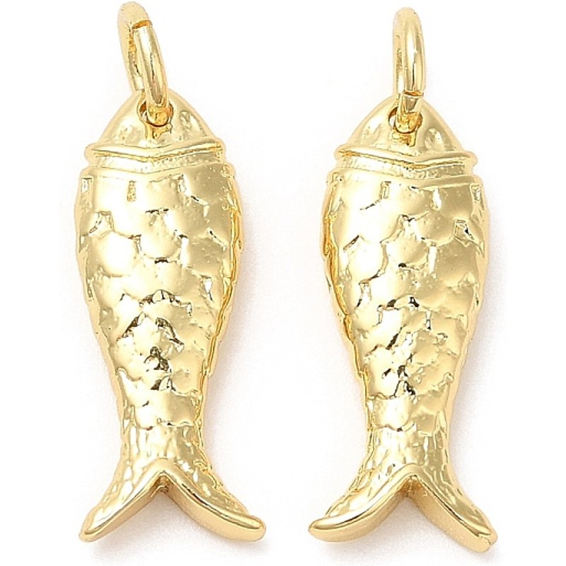 Pendentifs de Poisson Rack Plating - Pendentifs en Laiton Plaqué Or 18K — Breloques et pendentifs