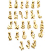 Charms en laiton - Charms en or 18K, lettres A-Z, sans plomb — Breloques et pendentifs