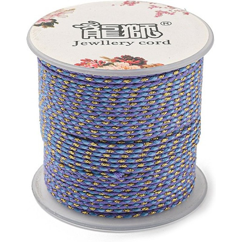 Corde en Polycoton 4-Fil avec Fil Doré pour Macramé et Artisanat — Chaînes, fils et cordons