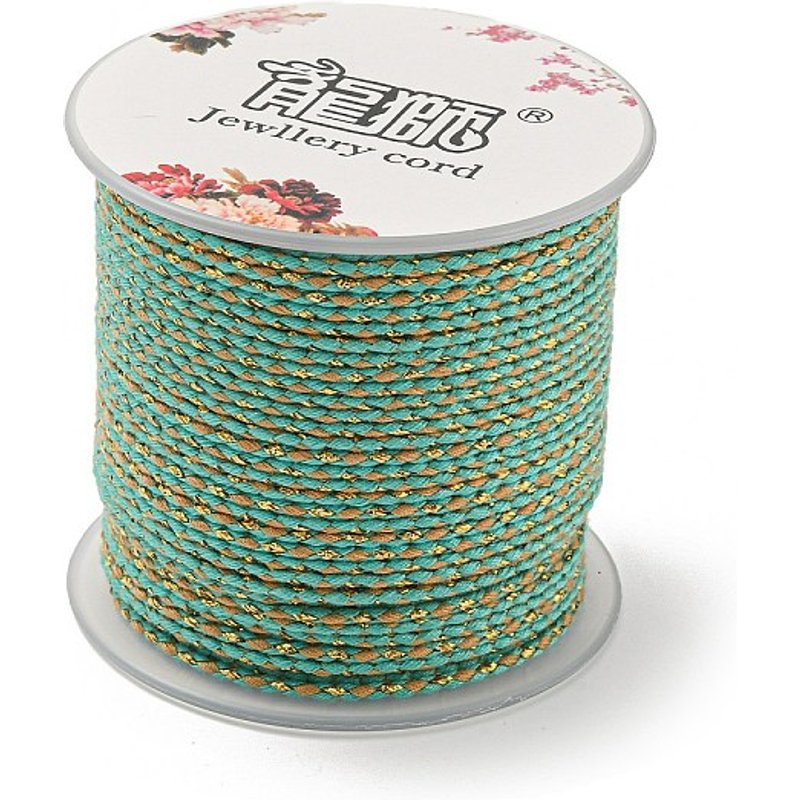 Corde en Polycoton 4-Fil pour Macramé et Artisanat avec Fil Doré — Chaînes, fils et cordons