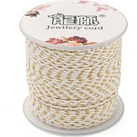 Cordage en Polycoton 4-Fil avec Fil Doré pour Macramé et Artisanat