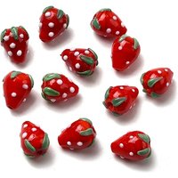 Lampwork Beads 3D Strawberry Red 15x11mm — Jewelry Beads