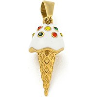 Pendentif en Acier Inoxydable 304 avec Émail et Rhinestone, Charm Glace — Breloques et pendentifs