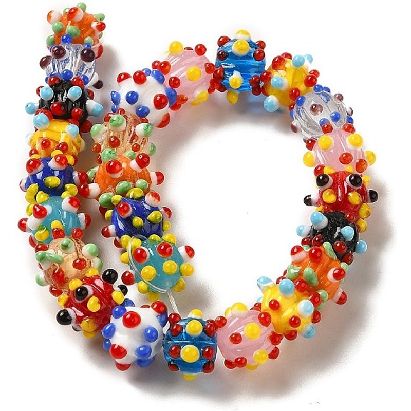 Perles Lampwork Handmade Pumpkin Spot, Colorées, 12-14mm, 25pcs — Perles à bijoux