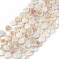 Brins de perles en coquillage d'eau douce naturel électroplaqué, couleur AB — Perles à bijoux