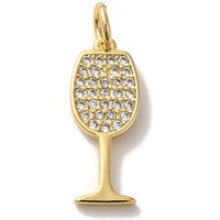 Charms Martini et Verre à Vin en Laiton Micro Pave Cubique