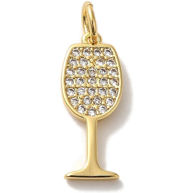 Brass Micro Pave Cubic Martini and Wine Glass Charms — Charms & Pendants