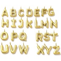 304 Stainless Steel Balloon Letter Charms, 14K Gold Plated, Set of 26 — Charms & Pendants