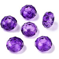 Glass European Rondelle Beads, Large Hole, Blue Violet — Jewelry Beads