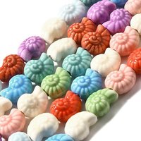 Handmade Porcelain Beads Strands, Spiral Shell, Colorful