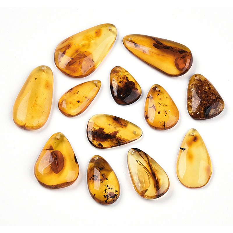 Charms en Ambre Naturel en Forme de Goutte, 19.5-33mm — Breloques et pendentifs