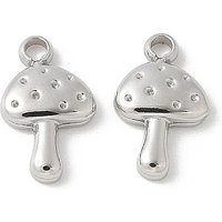 304 Stainless Steel Mushroom Charms, Anti-Tarnish, 8.5x5.5mm — Charms & Pendants