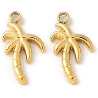 Charms en Acier Inoxydable 304, Charms en Forme de Palmier avec Plaquage en Or 18K — Breloques et pendentifs