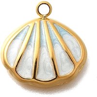 Charm en Émail en Acier Inoxydable 304, Coquillage, Plaqué Or 18K, Cyan Clair — Breloques et pendentifs