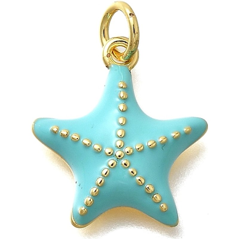 Brass Enamel Pendants with Jump Ring, 18K Gold Plated — Charms & Pendants