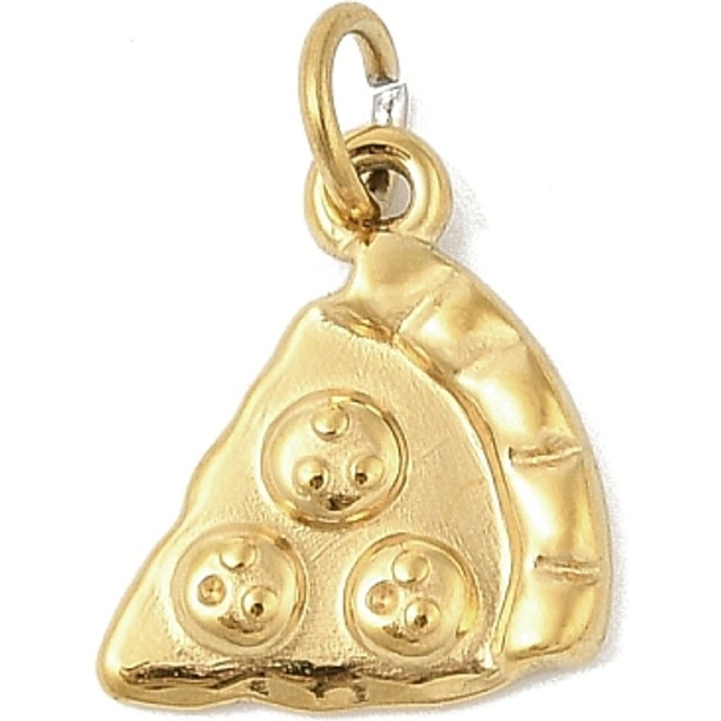 Pendentif Pizza en Acier Inoxydable 304 avec Plaquage en Or 18K — Breloques et pendentifs