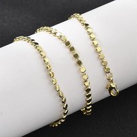 Brass Flat Ball Chain Necklace for Women - 18K Gold Plated