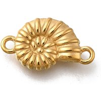 304 Stainless Steel Shell Shape Connector Charms, 18K Gold Plated — Jewelry Findings