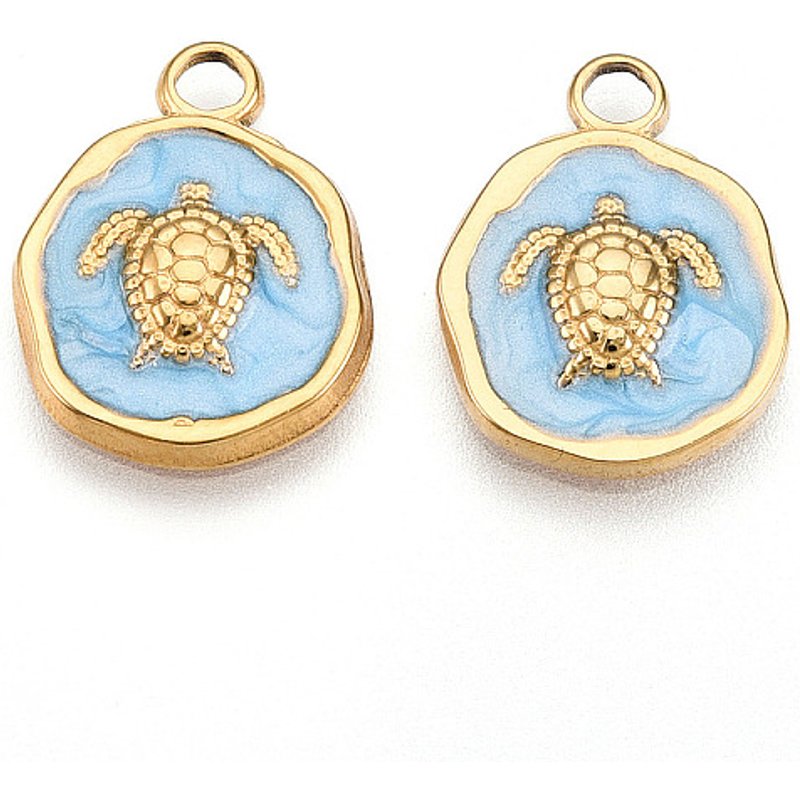 Pendentifs en Acier Inoxydable 304 avec Charms de Tortue et Émail — Breloques et pendentifs