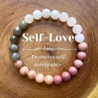 Bracelet élastique en Opalite, Rhodochrosite, Aventurine verte et Quartz — Bracelet Femme