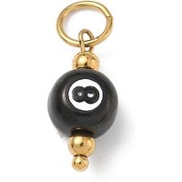 Charm en Acier Inoxydable No. 8 de Billard avec Anneau de Saut — Breloques et pendentifs