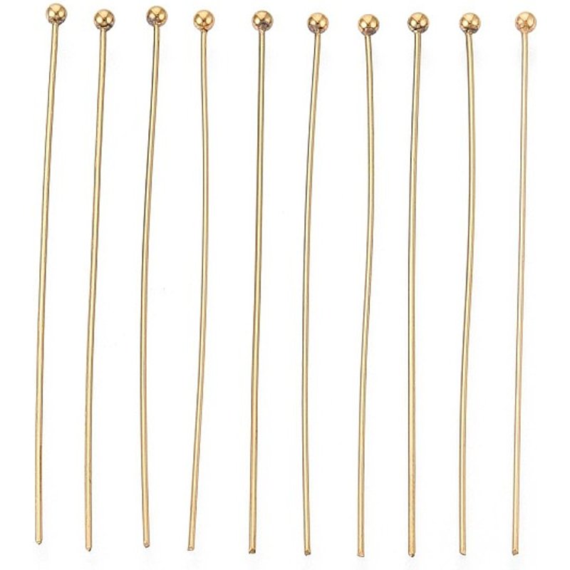 Épingles en acier inoxydable 304, plaquées or 18K, 50mm — Accessoires pour bijoux