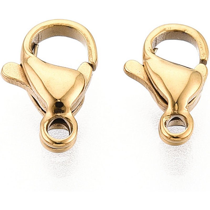 Agrafes de homard en acier inoxydable 304, plaquées or 18K — Accessoires pour bijoux