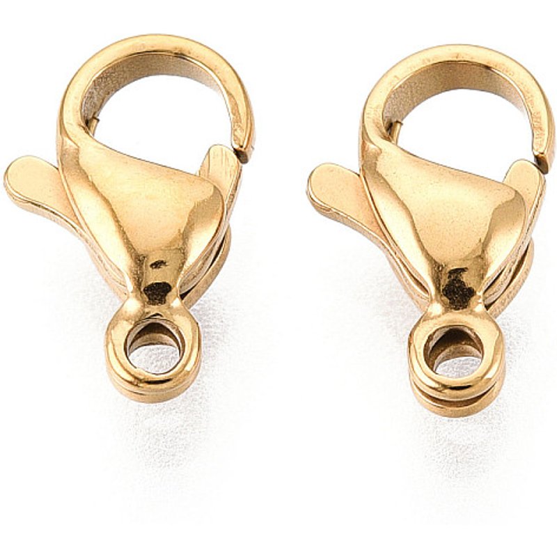 Agrafes de homard en acier inoxydable 304, plaquées or 18K — Accessoires pour bijoux