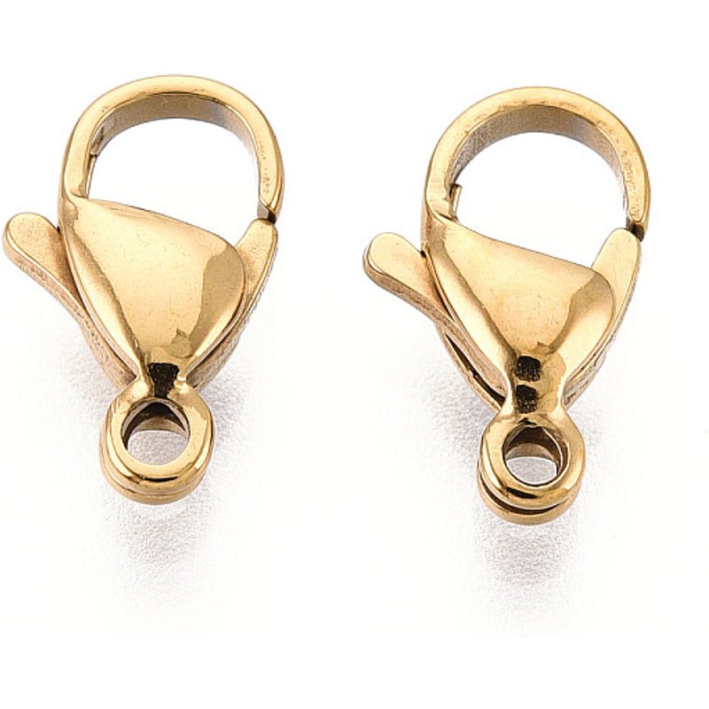 Attaches de homard en acier inoxydable 304, plaqué or 18K — Accessoires pour bijoux