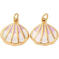 304 Stainless Steel Enamel Shell Shape Charm with Jump Ring — Charms & Pendants