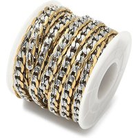 304 Stainless Steel Two Tone Curb Chains Unwelded with Spool