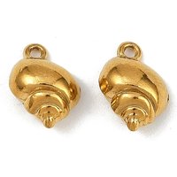 Ocean Theme 304 Stainless Steel Shell Pendants with Ion Plating — Charms & Pendants